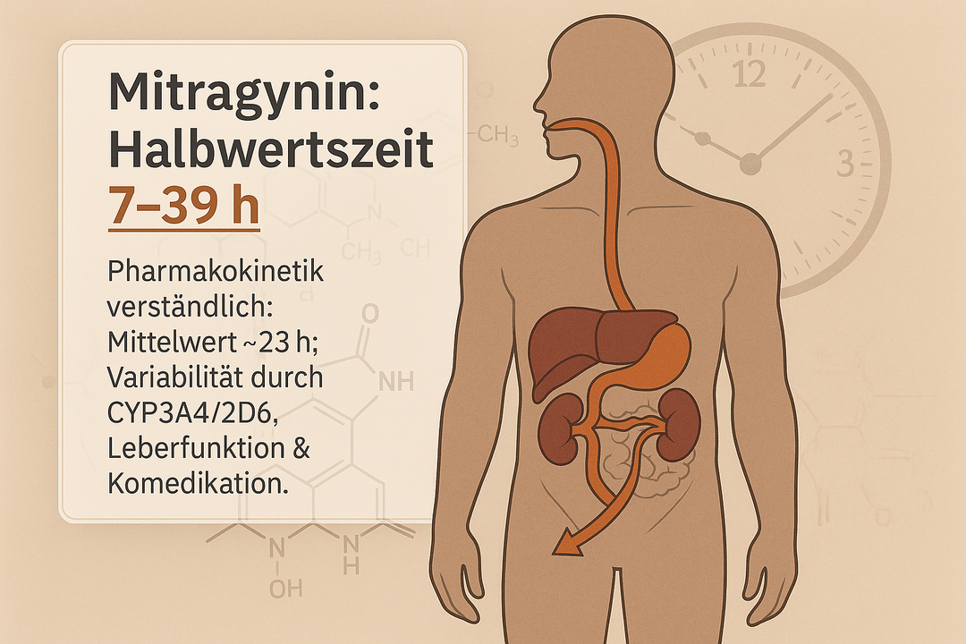 Kratom Halbwertszeit: Pharmakokinetik von Mitragynin verständlich erklärt
