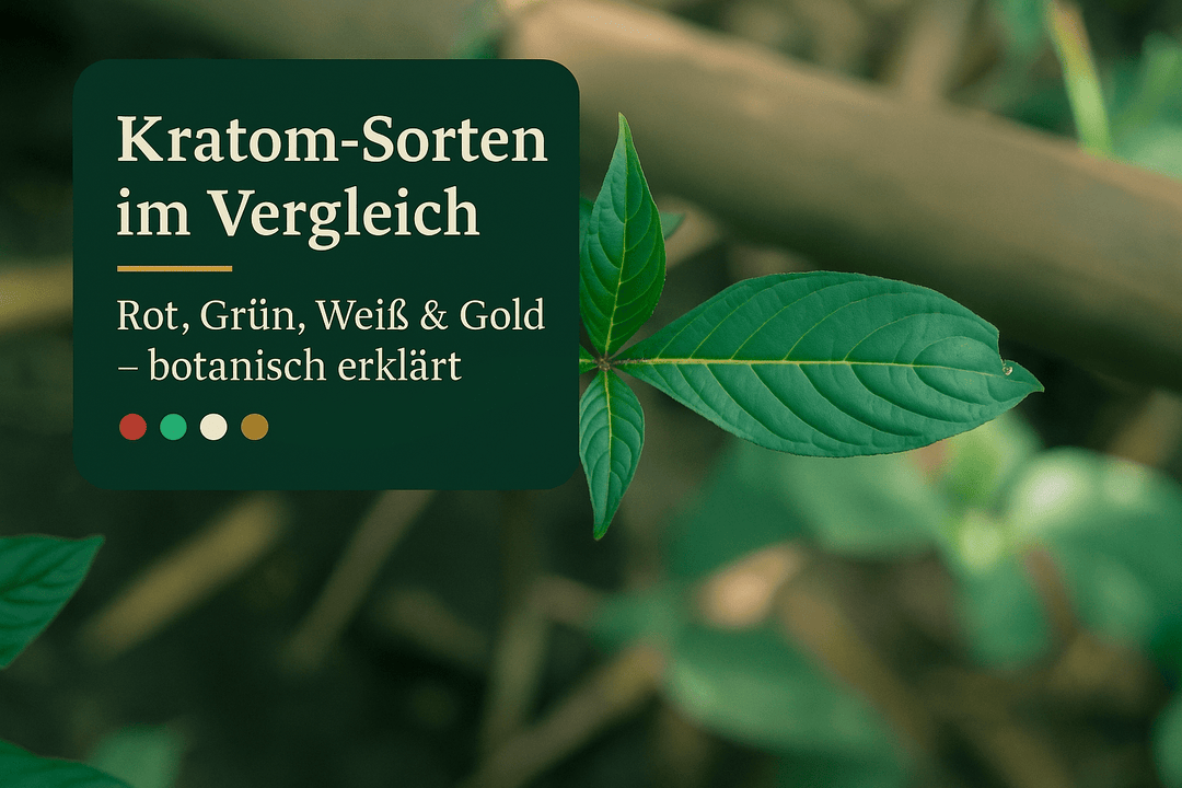 Kratom Sorten Vergleich: Rot, Grün, Weiß & Gold - Botanischer Leitfaden - Brain Chill