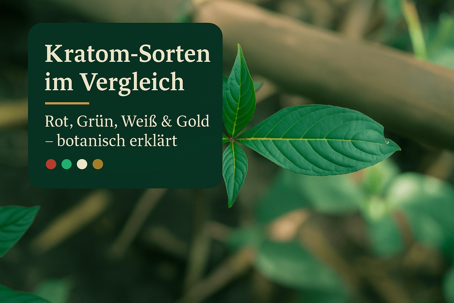 Kratom Sorten Vergleich: Rot, Grün, Weiß & Gold - Botanischer Leitfaden - Brain Chill